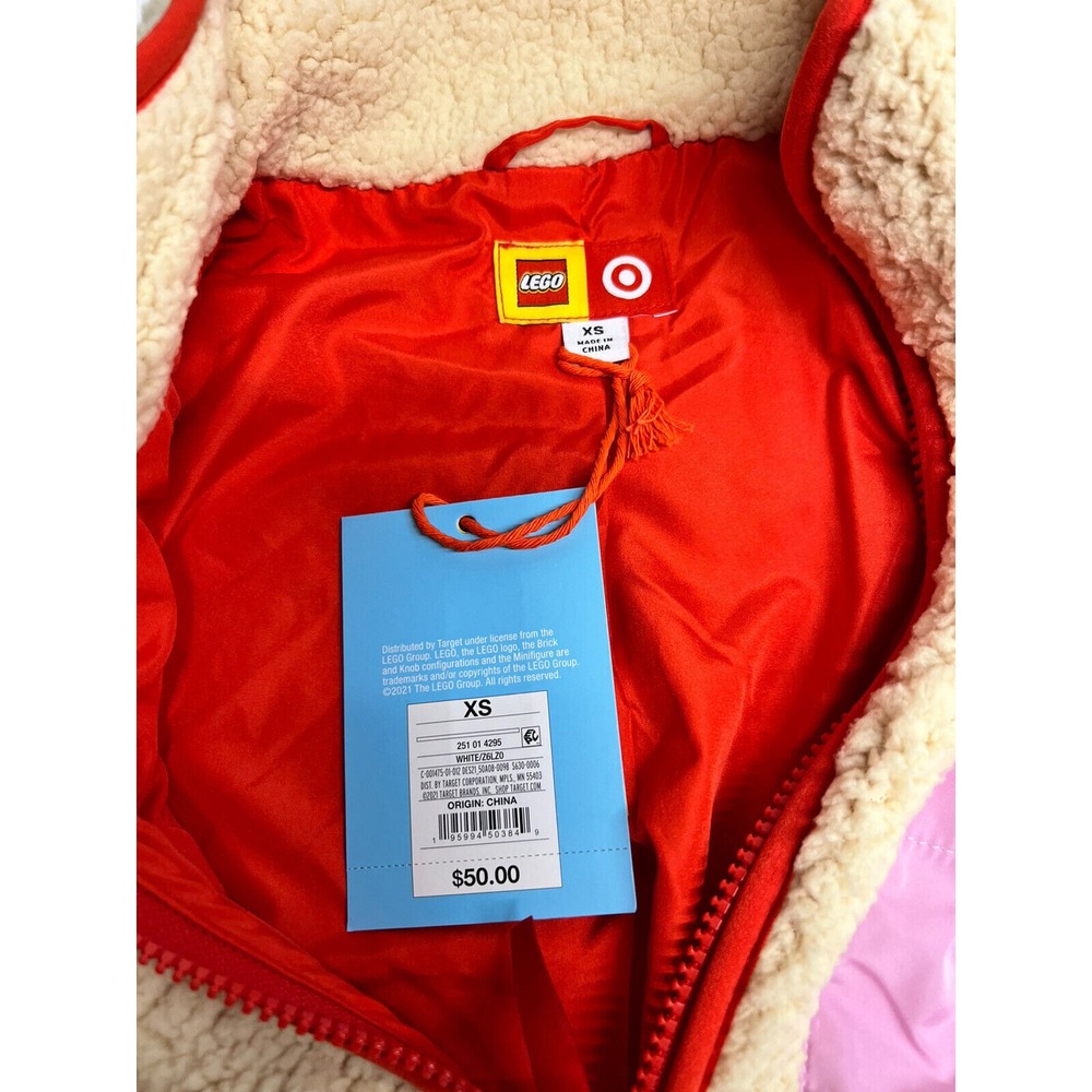 Lego Collection Deep Pile Sherpa Women Size XS Fleece Coat Contrast Pocket - Picture 4 of 6
